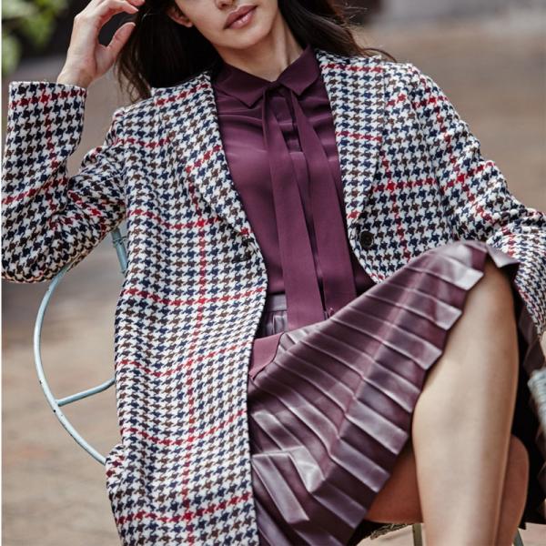 Pleated Women Half Skirt Satin Polyester 3/4 Length