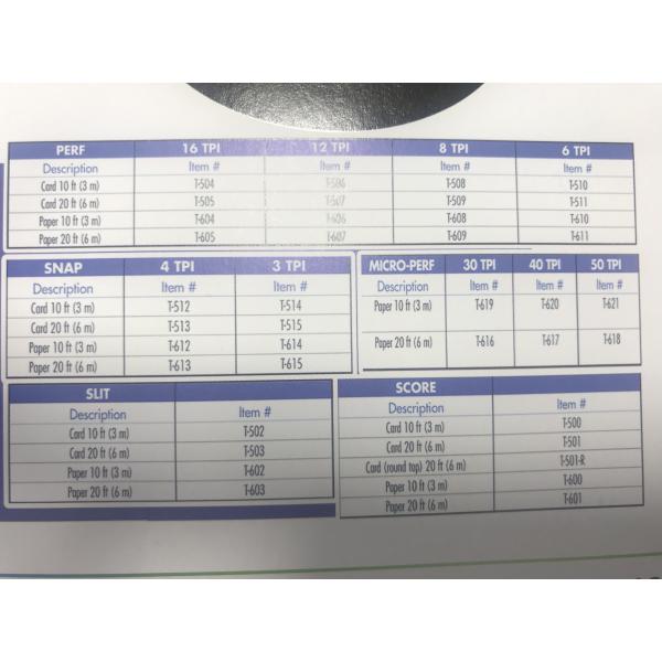 Perfect Perf T403 Offset Printing Material 200 Grams Die Cutting Rules