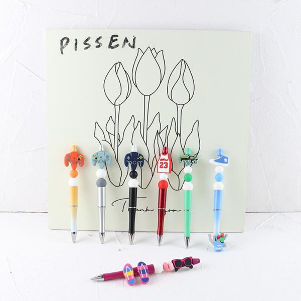 BPA Free Baby Chew Beads , Food Grade Silicone Focal Beads For Pens