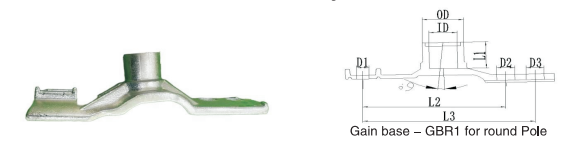 Transmission Line Gain base Fittings for Line Post Insulator