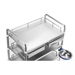 Hospital Surgical Instrument Trolley 840mm Stainless Steel Dressing Trolley 3