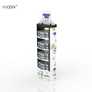 Customized White 4-Tiers Metal Creative Soft Drink Displays Rack