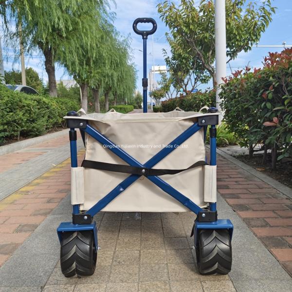 Extended Drawbar Beach Folding Truck Camper PU Wheel Heavy Steel Frame Wide Wheels