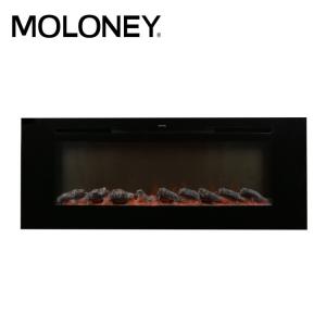China 50inch Classic Flame Electric Fireplace Black Painted Glass 750-1500W wholesale