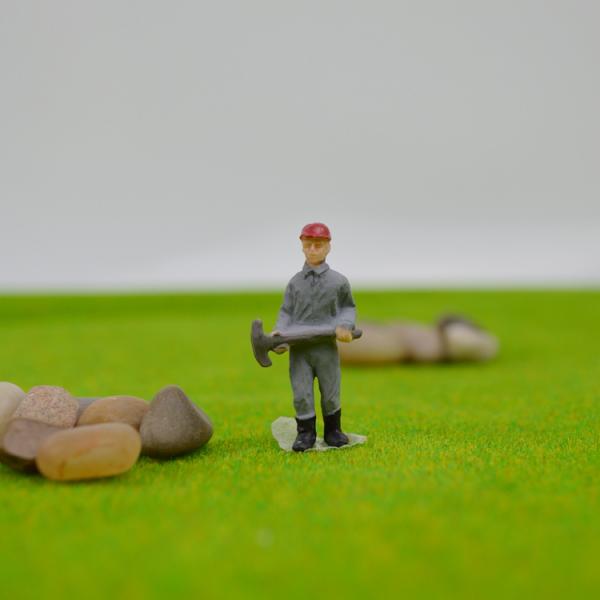 1:50 model worker painted figure railway scale model plastic workers 4.2cm for architectural train layout