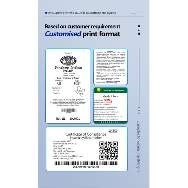 Label Printing Fully Waterproof Smart Scale with Smart Screen and 304 Stainless Steel