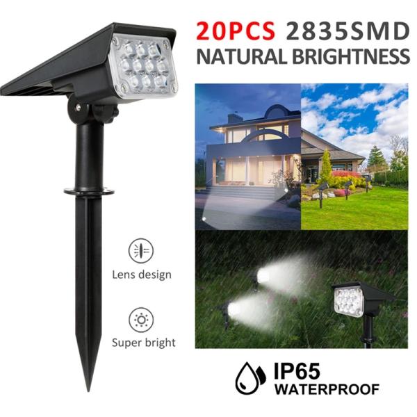 2000mAH Battery 150-200LM 32 LED Solar Landscape Spotlights Wireless