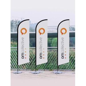 Fiberglass Poles Stainless Steel Base Flying Banner Teardrop/feather/square