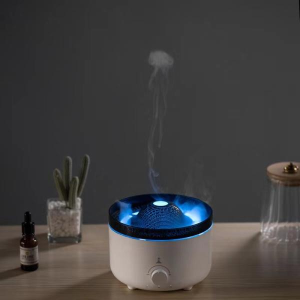560ml Ambient Fire Flame Humidifier Flame Humidifier with 7 Colors Mood Light and Quiet Operation
