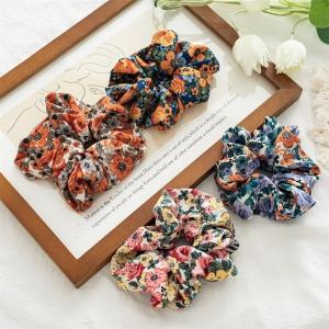 China Flower Hair Rope Fabric Scrunch Hair Tie For Women wholesale