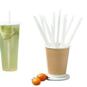 China Biodegradable PLA Straws CPLA Cutlery 10*230mm Temperature Resistance on sale