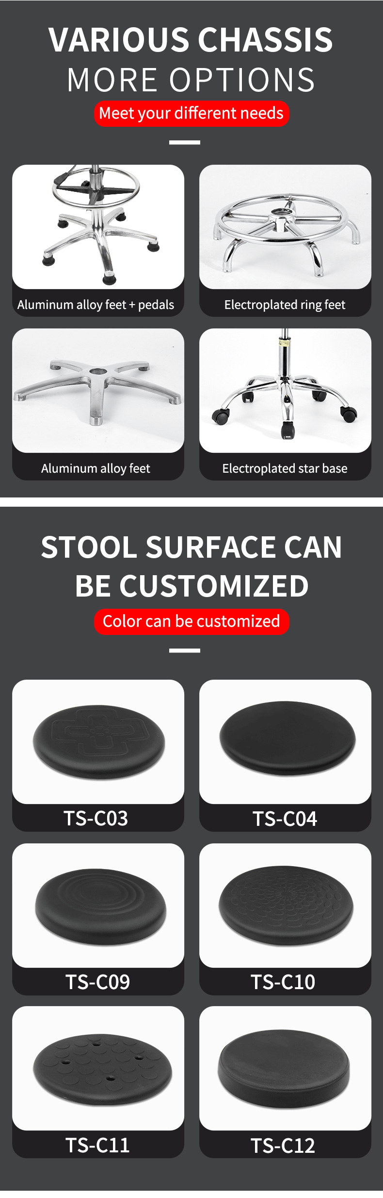 ESD Anti-Static Lab Chair with PU Leather Seat