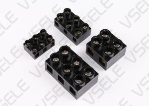 Dual Row Electrical Terminal Block Seat Fixed Type Black Base Connection
