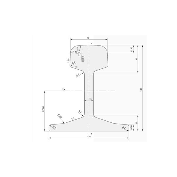 EN Standard 46E2(U33) Steel Rail for QU100 in 6-12m Length