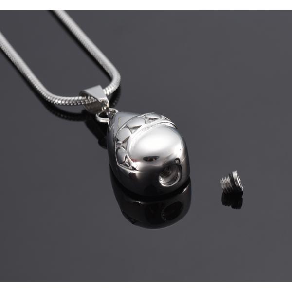 Stainless Steel Heart Water Drop Ashes Keepsake Cremation Pendant Necklace