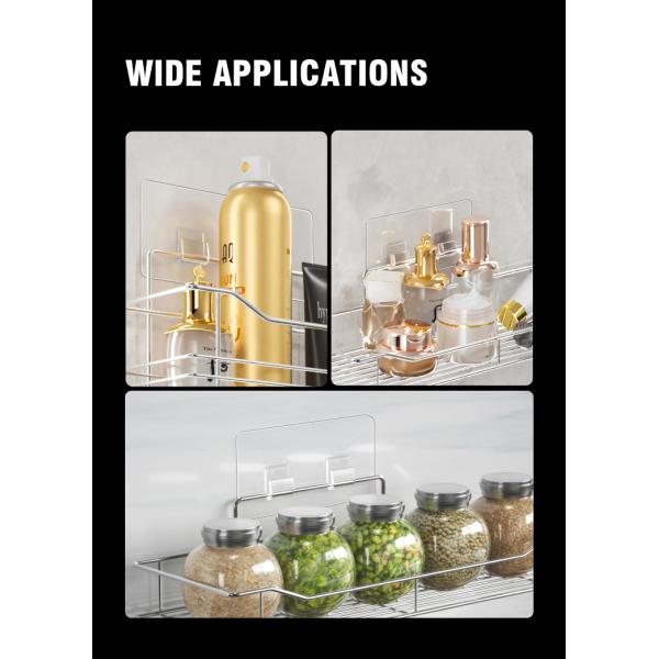 No-Drilling Needed Wire Shelf Hanger Shower CaddySelf Adhesive Strips Bathroom Fixtures And Accessories