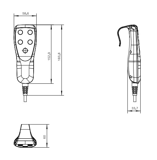 Medical Hand Controller Electric Hospital Bed Remote Control 3 Function