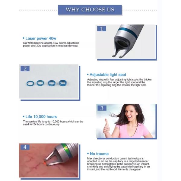 Professional 980nm Diode Laser Machine For Spider Veins / Vascular Removal