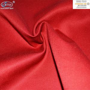 China Red 300gsm Cotton Flame Resistant Anti Static Fabric FR Twill wholesale