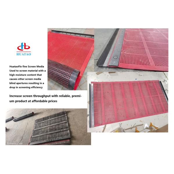 8mm Anti-Clog Rubber Screen Mat with Rectangular Holes for Dry Wet Screening