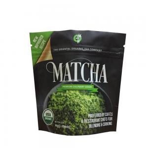 China Custom Printing  Bags Aluminum Foil Stand Up Pouch Matcha Green Tea Powder Packing Bags wholesale