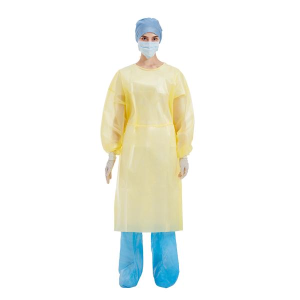 120x140cm Sterile Disposable Gowns , long ties Hospital Isolation Gown