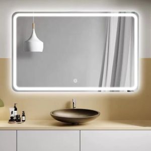 China Custom Rectangular Frameless Bathroom Mirror Smart Backlit LED Wall wholesale