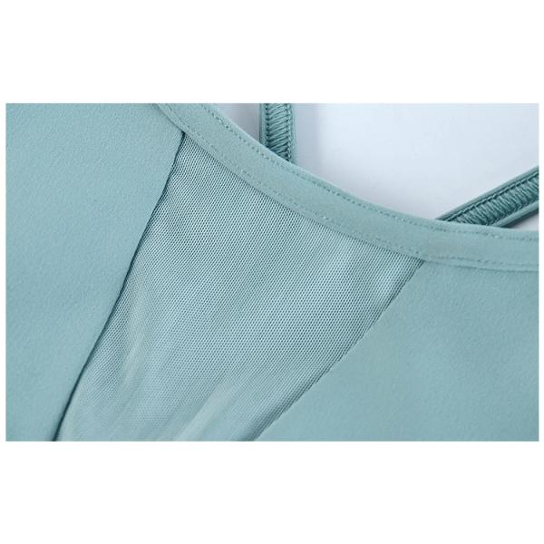 New Design Shock Proof High Neck Cross Back Sports Bra Mesh Logo Custom Exercise Bras