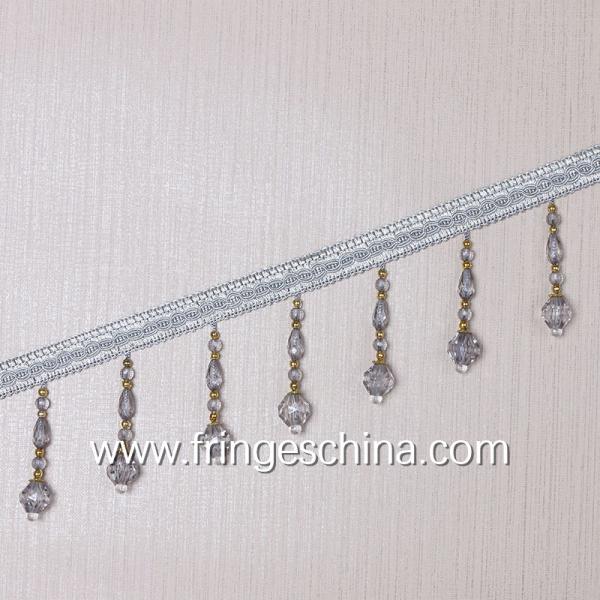 Handmade fashionable chain beads lace tassels fringes for curtain/sofa/pillow decoration