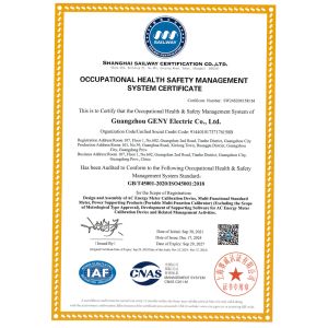 Guangzhou GENY Electric Co., Ltd Certifications
