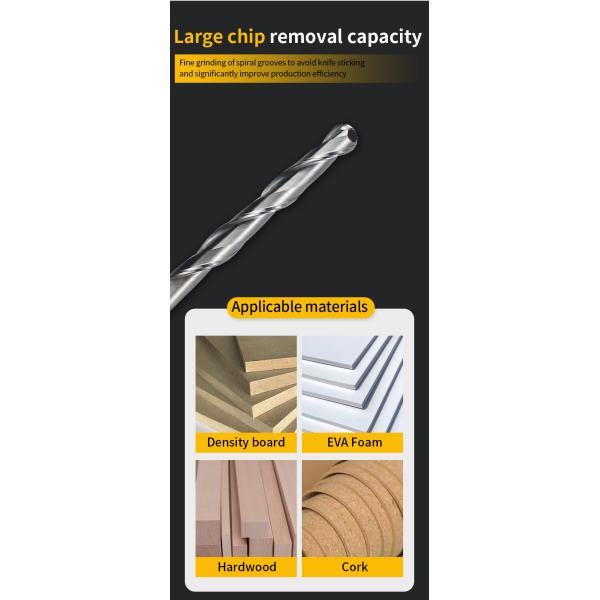 YingBa Manufacturer Solid Carbide 2 Flutes Ball End Milling Cutter Round Spherical Ball Nose Milling Cutter for Wood