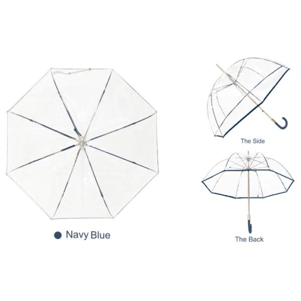 PVC Clear Windproof Straight Handle Umbrella Acrylic Handle