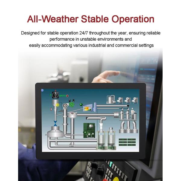 3mm Bezel 17 Inch LCD Touch Screen High Brightness Sunlight Readable IP65 With Capacitive Touch IPC