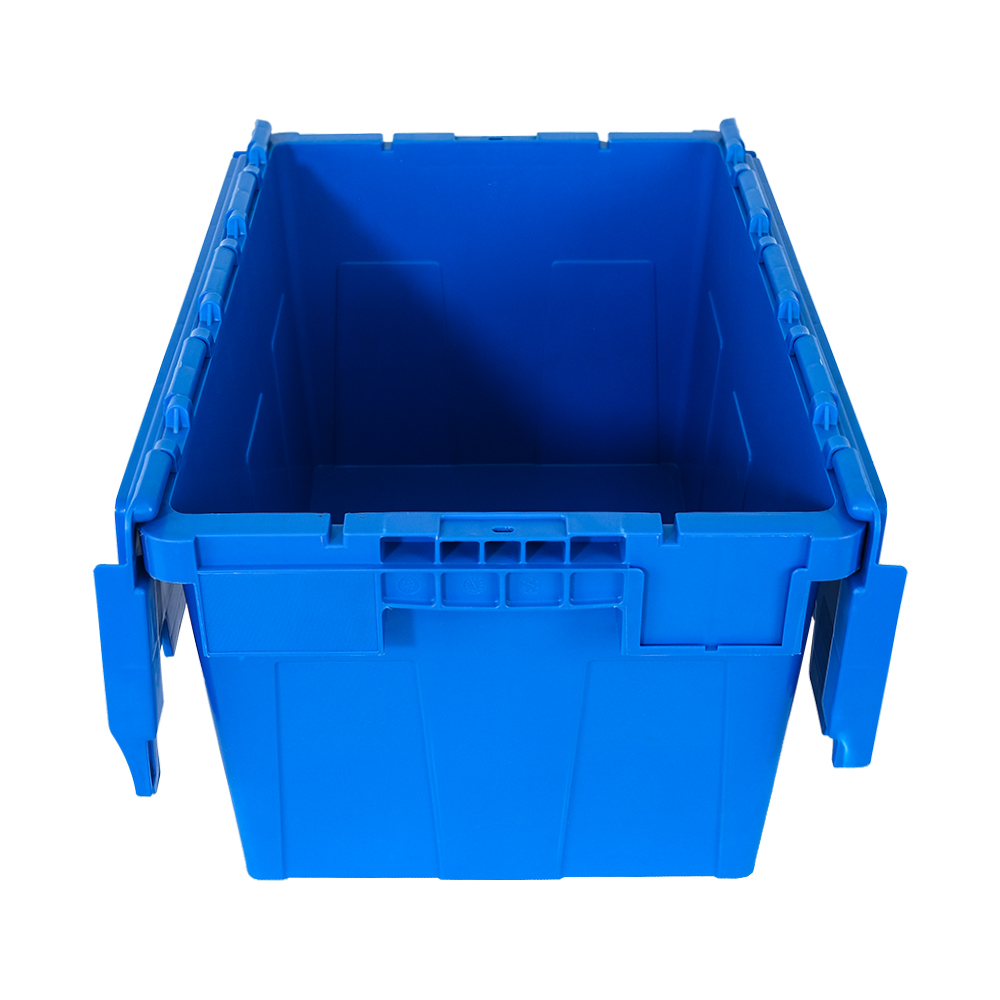 Transport Attached Lid Tote Container with Plastic Moving Crate in Customized Color