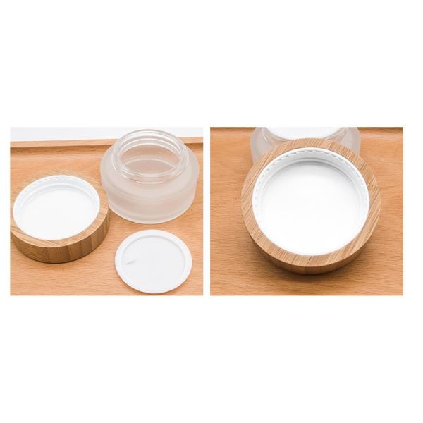50g Plastic Small Cosmetic Sample Containers 46mm 120g Bamboo Lid