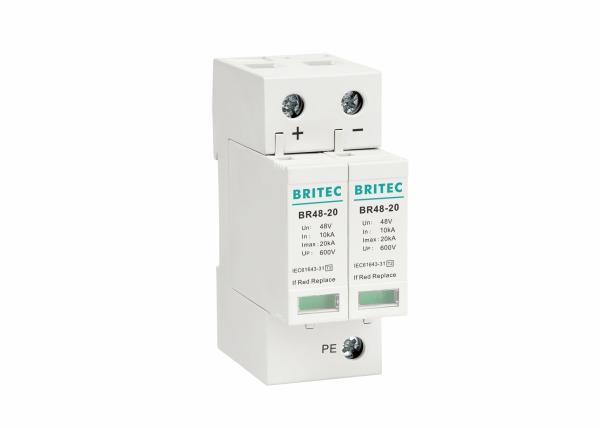 Quality Pluggable Type 2 Lightning Arrester Modular 48V DC SPD Over Voltage Protection for sale