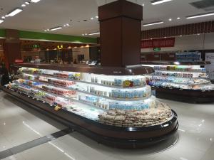 Multi Deck Island Open Display Fridge Crown End Showcase With Remote Compressor