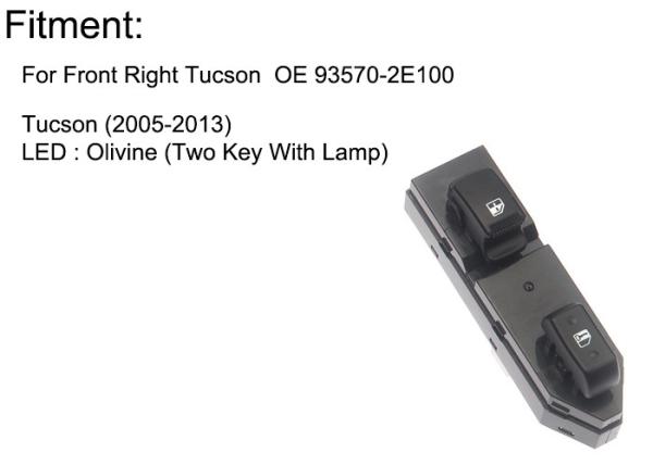 Quality Tucson Hyundai Electric Window Switch Two Keys LED Multi Purpose for sale