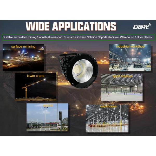 Super Bright 500W IP66 Rated LED High Bay Light with 3000-6500K CCT for Industrial Lighting