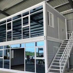 China Construction Site Expandable Steel Luxury Container House With Blue Steel Door And Composite Wood Board Floor wholesale