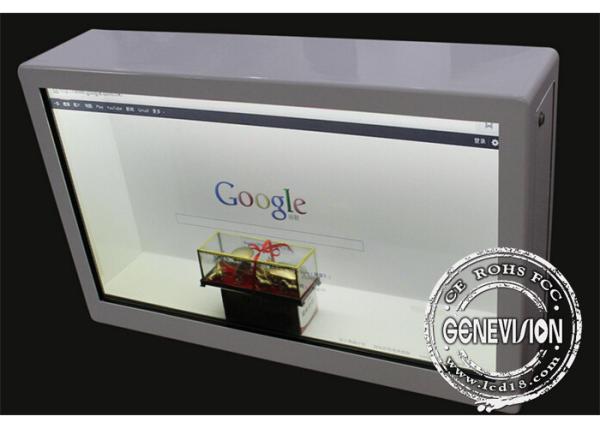 Quality 55 Inch Android Remote Control Transparent Display Box Flexible Advertising Equipment for sale
