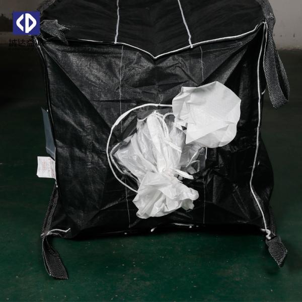 Quality Black Jumbo Bulk Bags 4 Panels Type One Ton Packaging With Inner Partition for sale