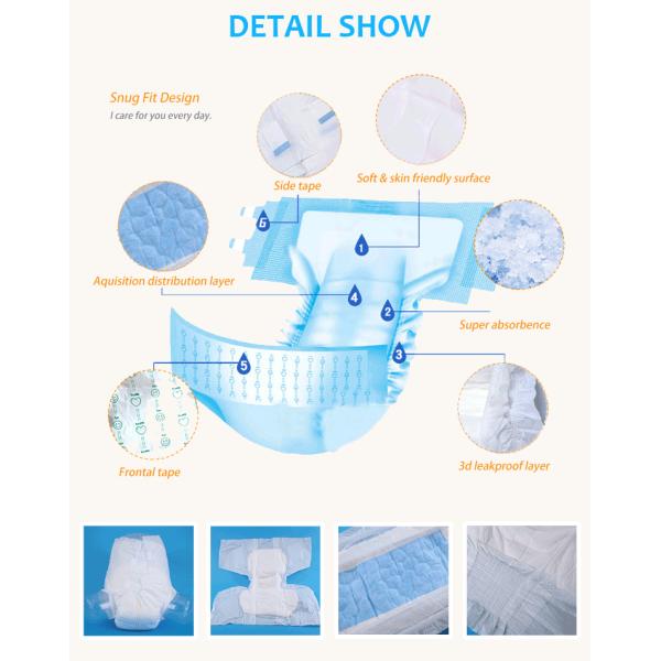 Anti-Leak Adult Diapers Pants 6000 Printed Thick Adult Diapers with OEM ODM Acceptable