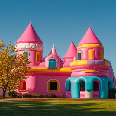 Inflatable Pink Bounce House Castle with Blower | All PVC | 13.5 x 11.5ft Large Bounce Castle Inflatable Jumping Water Playground for Kids Ages 5-12, Perfect for Birthday Gifts, Party Atmosphere, Wedding Decorations