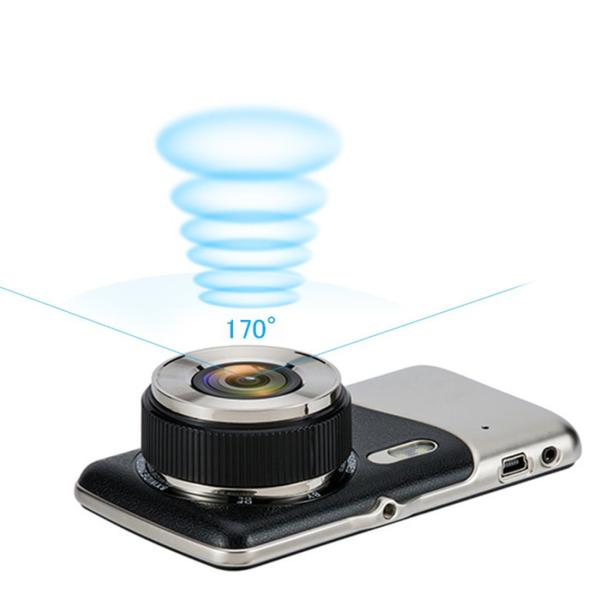 Wide Angle Car DVR Dash Cam 1080P 4 Inch 170 Degree IPS Touch Screen