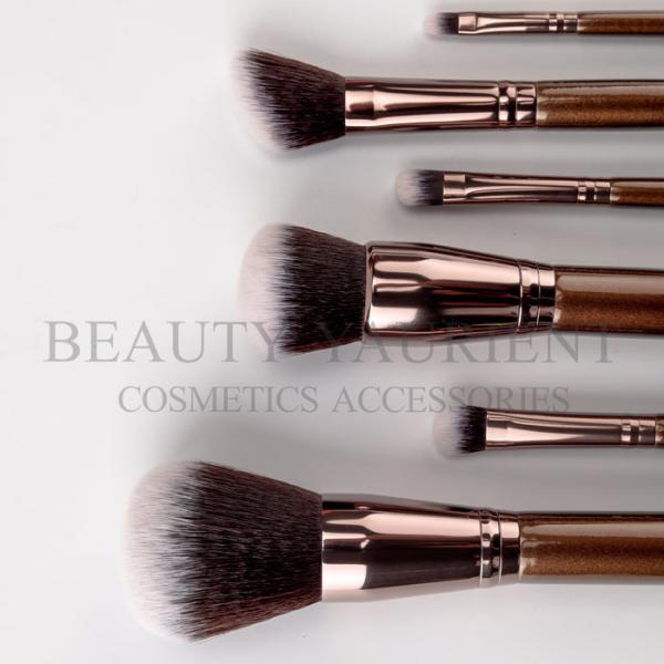 Custom 6pcs High End Makeup Brush Set Bronzer Color Aluminum Ferrule