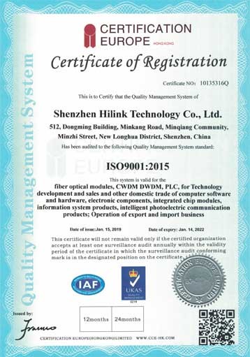 Shenzhen HiLink Technology Co.,Ltd. Certifications