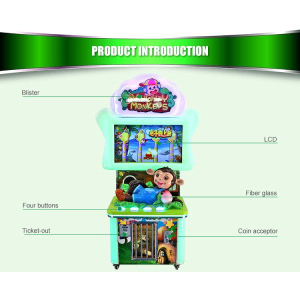 1 Player Redemption Arcade Machines / Funny Naughty Monkeys Ticket Game Machine For Kids