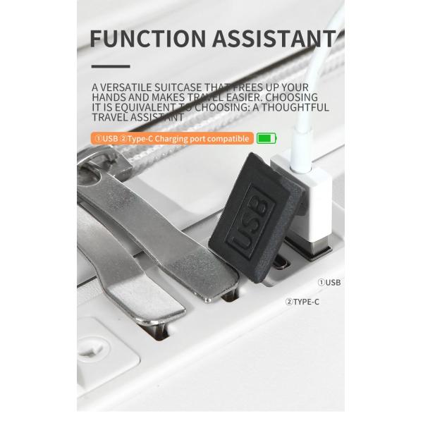 18 inch mini suitcase Carry-on travel luggage ABS New Multi-Functional Front-Opening Suitcase Hard-Shell Suitcase with Spinner Wheels Front-Opening