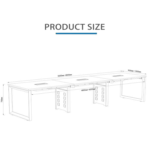 Rectangular Industrial Design Style Office Conference Table for Professional Office Space
